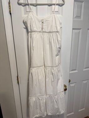 Estellina White Eyelet Tiered Spaghetti-Strap dress